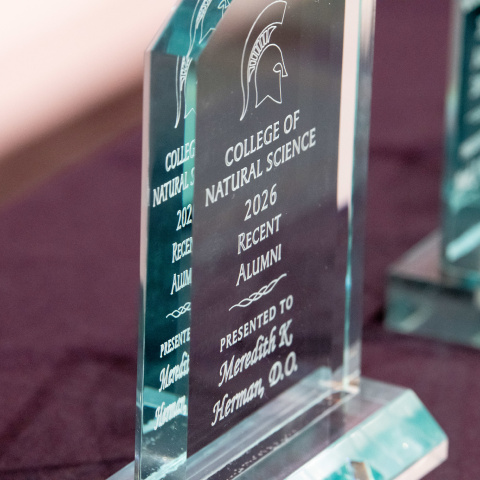 close up image of a college award