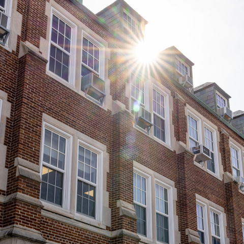close up exterior of the natural science building