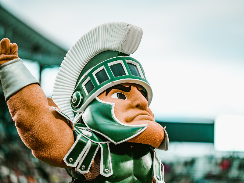 sparty mascot close up