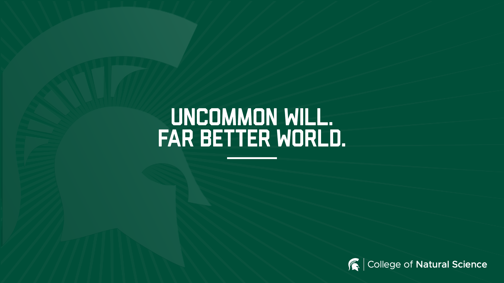 Uncommon Will. Far better world. powerpoint template cover