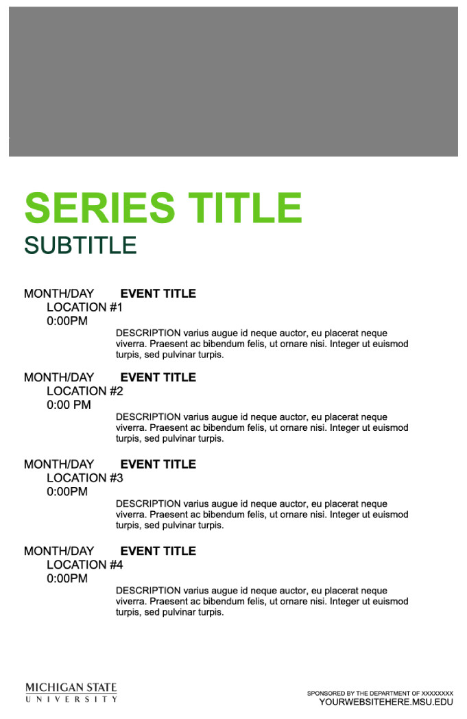 gray green and white event flyer template design