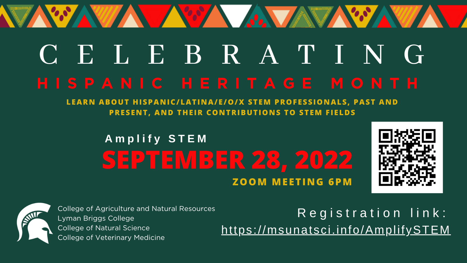 Flyer to advertise Amplify STEM Hispanic Heritage Month