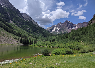 An image of a mountain range in Colorado is shown as an example of an area of refugia for terrestrial bioidiversity in the western U.S.