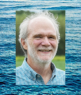 Headshot of Phil Robertson with an image of water as a backdrop.