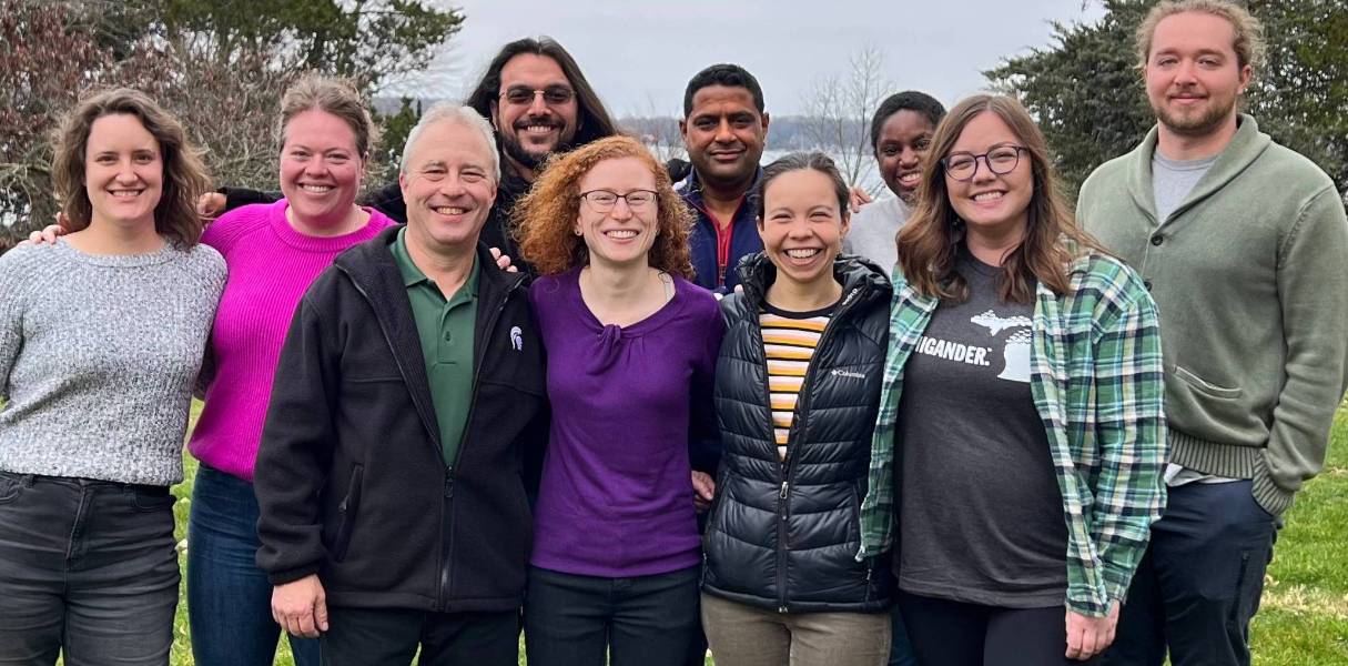 Members of the KBS Culture and Inclusion Committee (L to R): Jamie Smith, Elizabeth Schultheis, Andrew Fogiel, Nameer Baker, Robin Waterman, Zaman Hussain, Cinnamon Mittan, Christine Sprunger, Sarah Roy, and Kyle Jaynes. Not pictured: Misty Klotz. Credit: Tayler Ulbrich