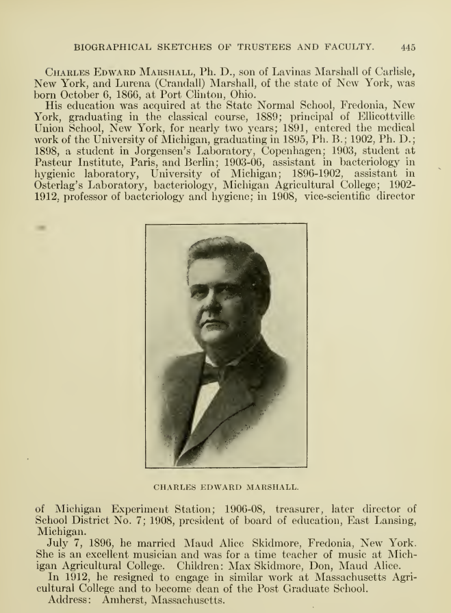 biography of Charles Marshall with old photograph.