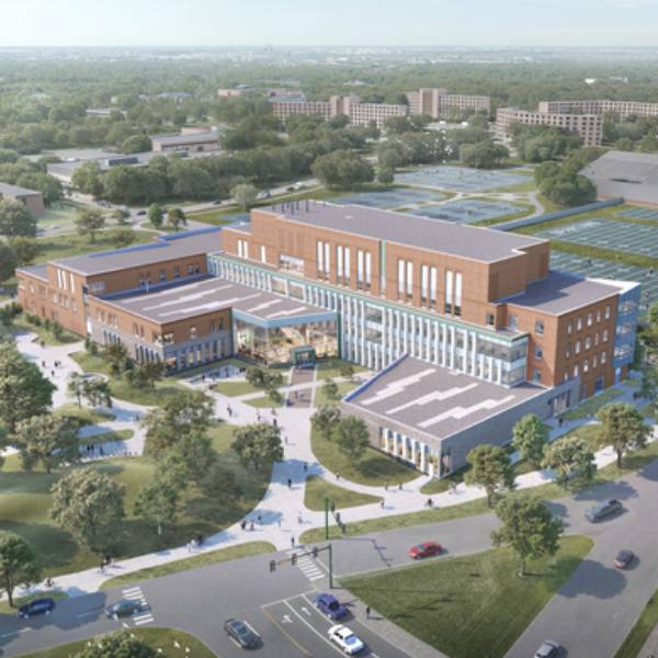 An artist's rendering of a planned building