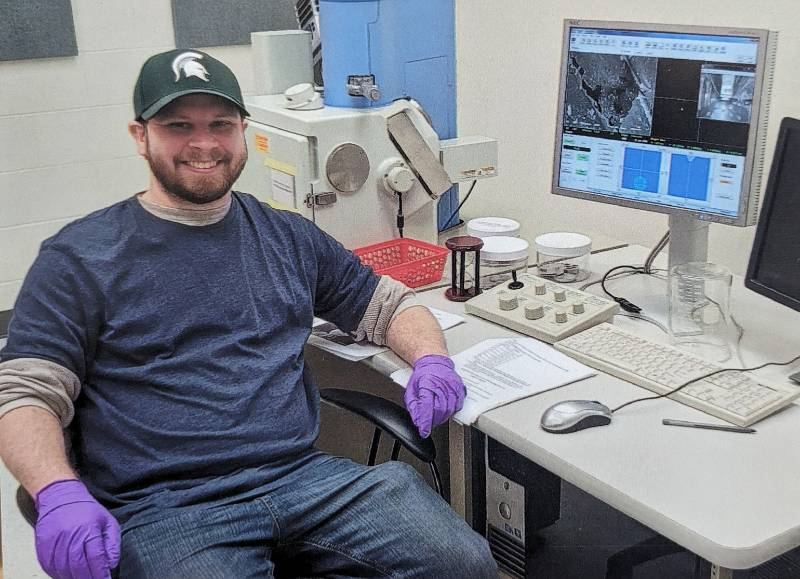 Ethan Fletcher works on computer data.