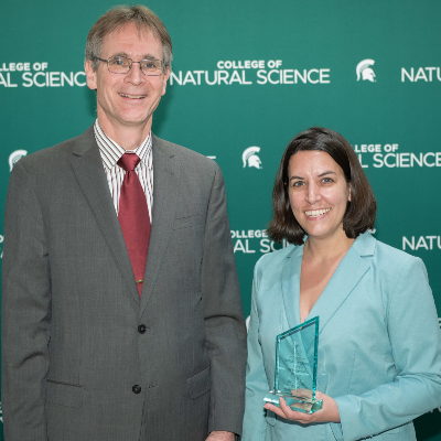 Dean Eric Hegg and Meritorious Faculty Award winner Assistant Professor Daryl McPadden