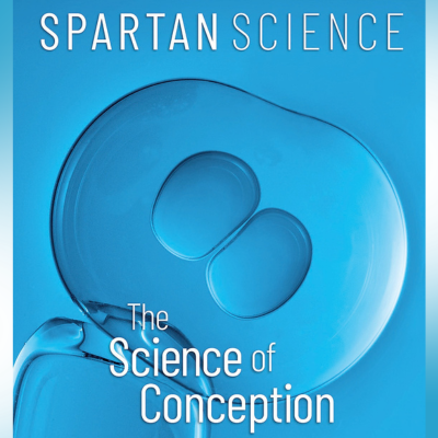 Spartan Science 2026 cover. Blue background with dividing cell.