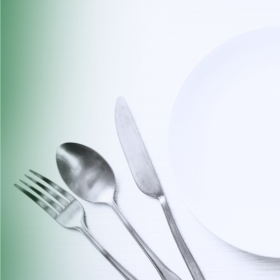 silverware next to an empty plate