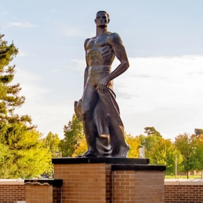 Bronze Spartan Statue on the campus of Michigan State University