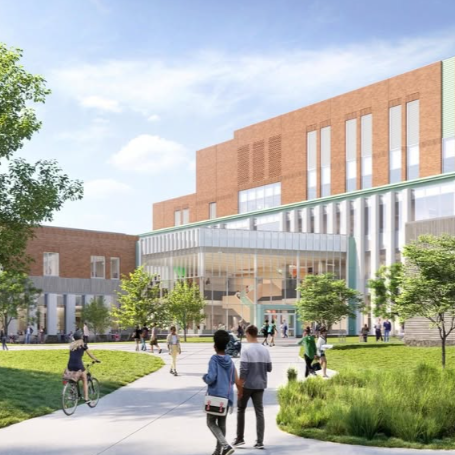 Artist rendering of Engineering and Digital Innovation Building on campus of Michigan State University