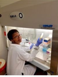 Image of graduate student Evert Njomen in Tepe's lab