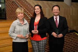 Image of award winners Marilyn DImitroff, Marie Wallbank and David Weliky