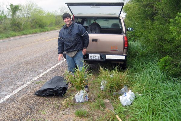 One of many switchgrass collecting trips around the state of Texas in 2010.