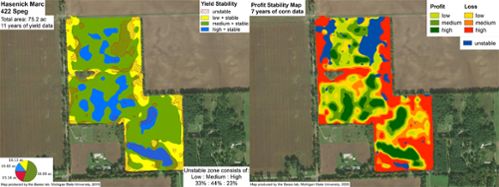 Bassoâ€™s â€œprescriptionâ€ maps reveal productivity levels meter by meter, showing farmers where conventional crops are successful and where they are not.