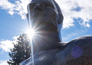 Headshot of Sparty statue. The MSU Board of Trustees voted and approved faculty members to receive the UDP honor.