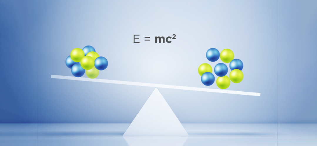 The deformed nucleus of zirconium-80 is lighter than the sum of the masses of its 40 protons and 40 neutrons. The missing mass is converted into binding energy through E=mc2. The binding energy is responsible for holding the nucleus together. Credit: Facility for Rare Isotope Beams