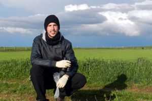 Xavier Cabodevilla in the field during a bird survey.