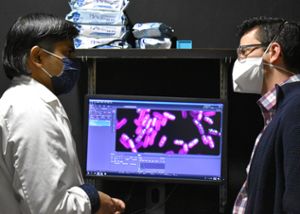 Image of Amit Singh and Danny Ducat in the lab