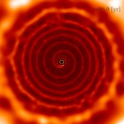 Illustration of a giran gas planet closely orbiting its star.