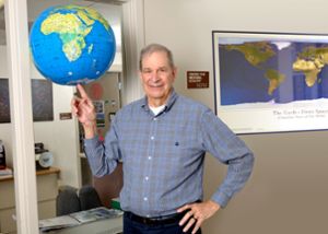 Image of James Tiedje outside of the MSU Center for Microbial Ecology office